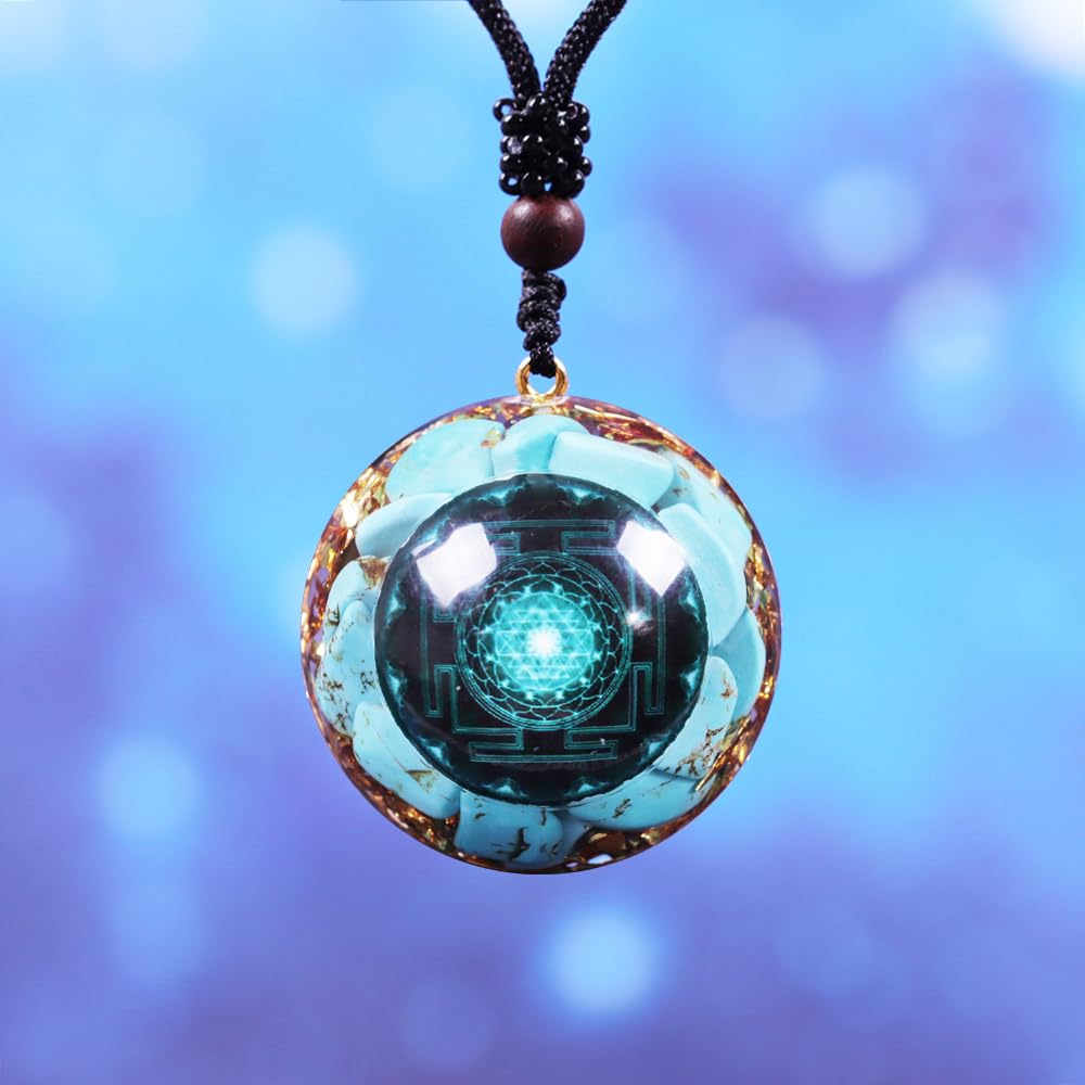 Day Day Up Turquoise Orgonite Pendant Healing Crystal jewelry Orgone Yoga Necklace Reiki Spiritual Day Day UpBuy Supplements Australia