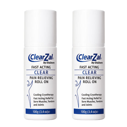 ClearZal Fast Acting Clear Pain Relieving Roll On Cooling Relief of Joint Pain, Muscle Pain, Muscle Soreness, and Swelling from Bruises or Injury - Non-Greasy - Homeopathy, 3.4oz Made in USA ClearzalBuy Supplements Australia