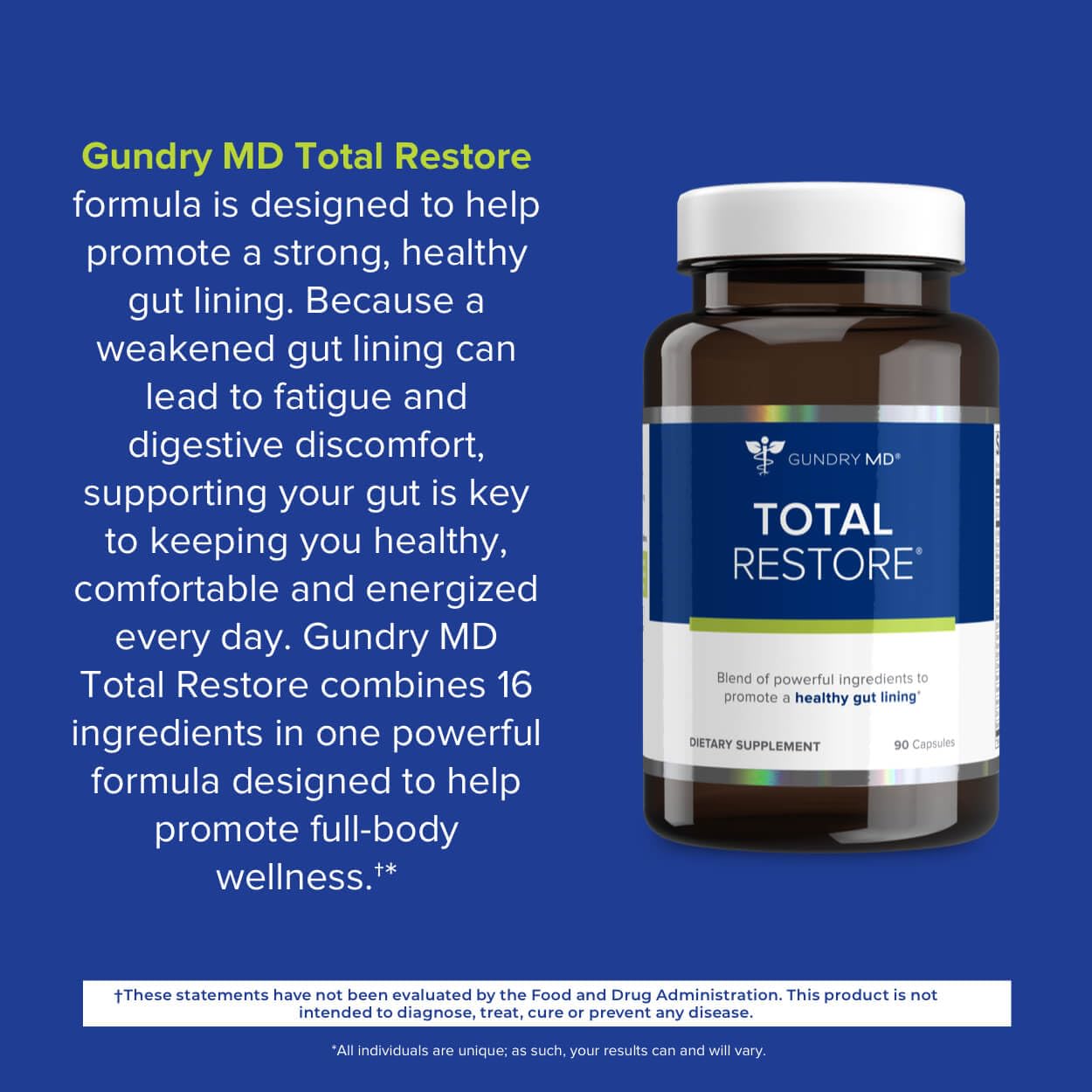 Gundry MD® Total Restore® Gut Health and Gut Lining Support Supplement - (90 Capsules) Gundry MDBuy Supplements Australia