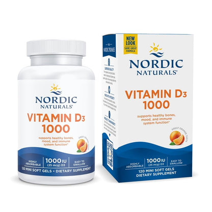 Nordic Naturals Vitamin D3 1000, Orange - 120 Mini Soft Gels - 1000 IU Vitamin D3 - Supports Healthy Bones, Mood & Immune System Function - Non-GMO - 120 Servings Nordic NaturalsBuy Supplements Australia