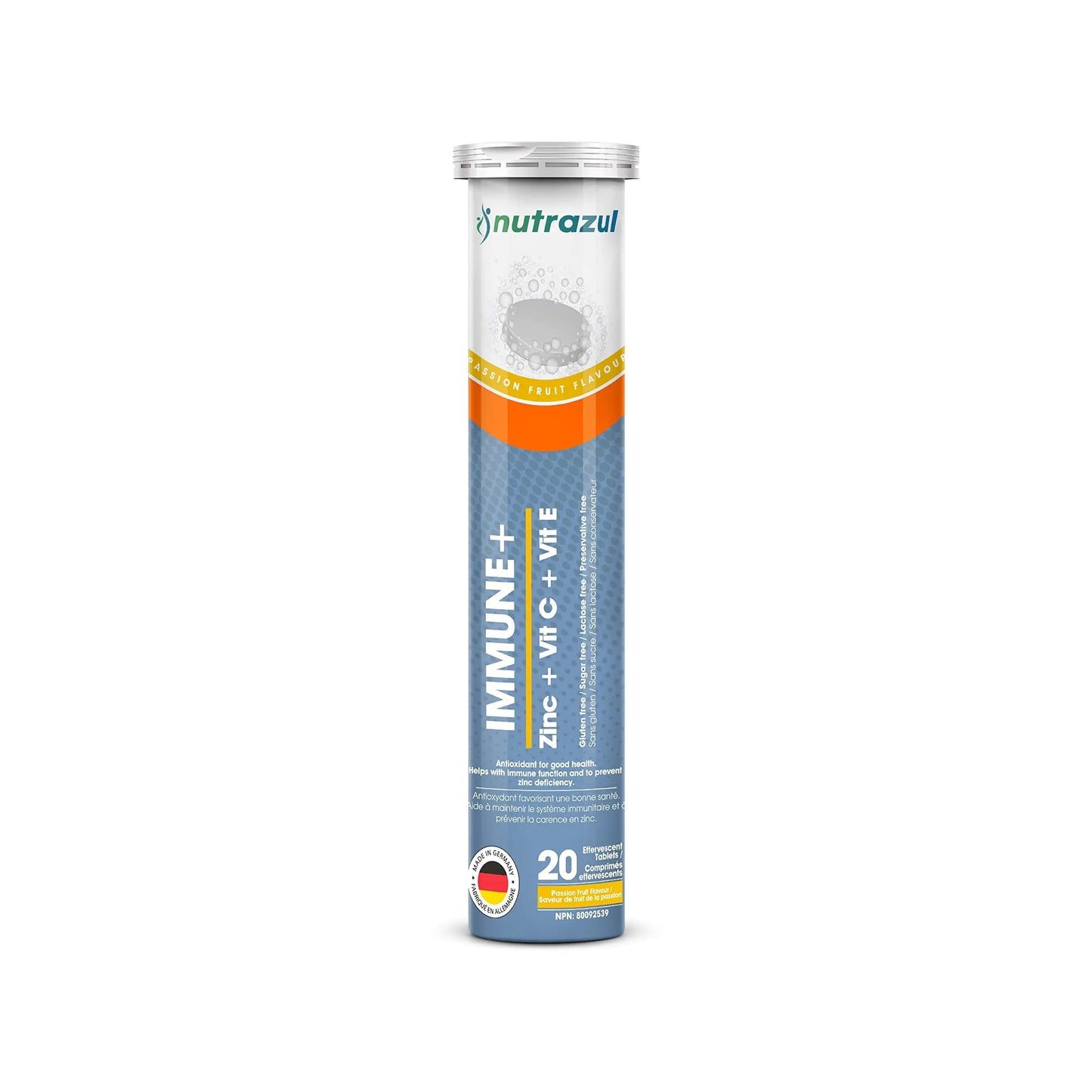 nutrazul Immune+ Effervescent Tablets | Vitamin C and Zinc with Vitamin E | 20 Tablets | Immune Support for Adults & Kids nutrazulBuy Supplements Australia
