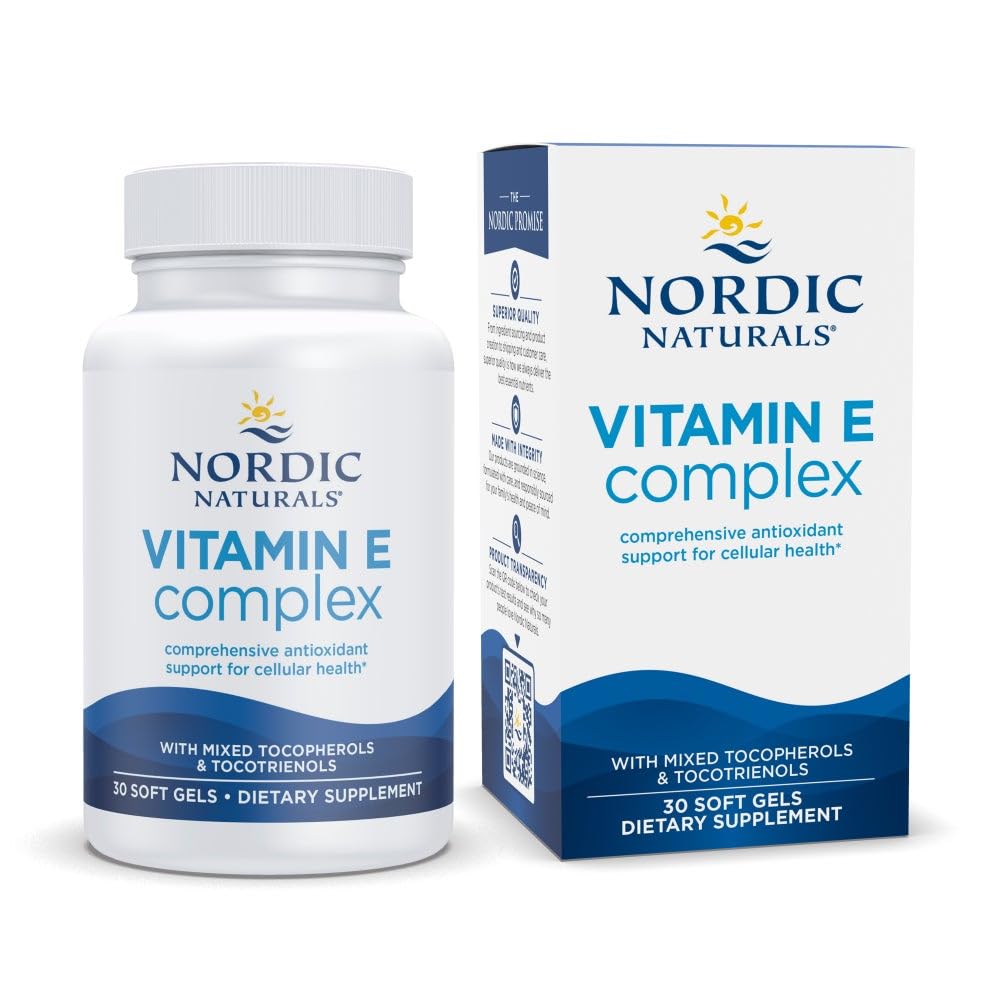Nordic Naturals Vitamin E Complex, Unflavored - 30 Soft Gels - 6 Forms of Vitamin E for Antioxidant Support - Cellular Protection - Non-GMO - 30 Servings Nordic NaturalsBuy Supplements Australia