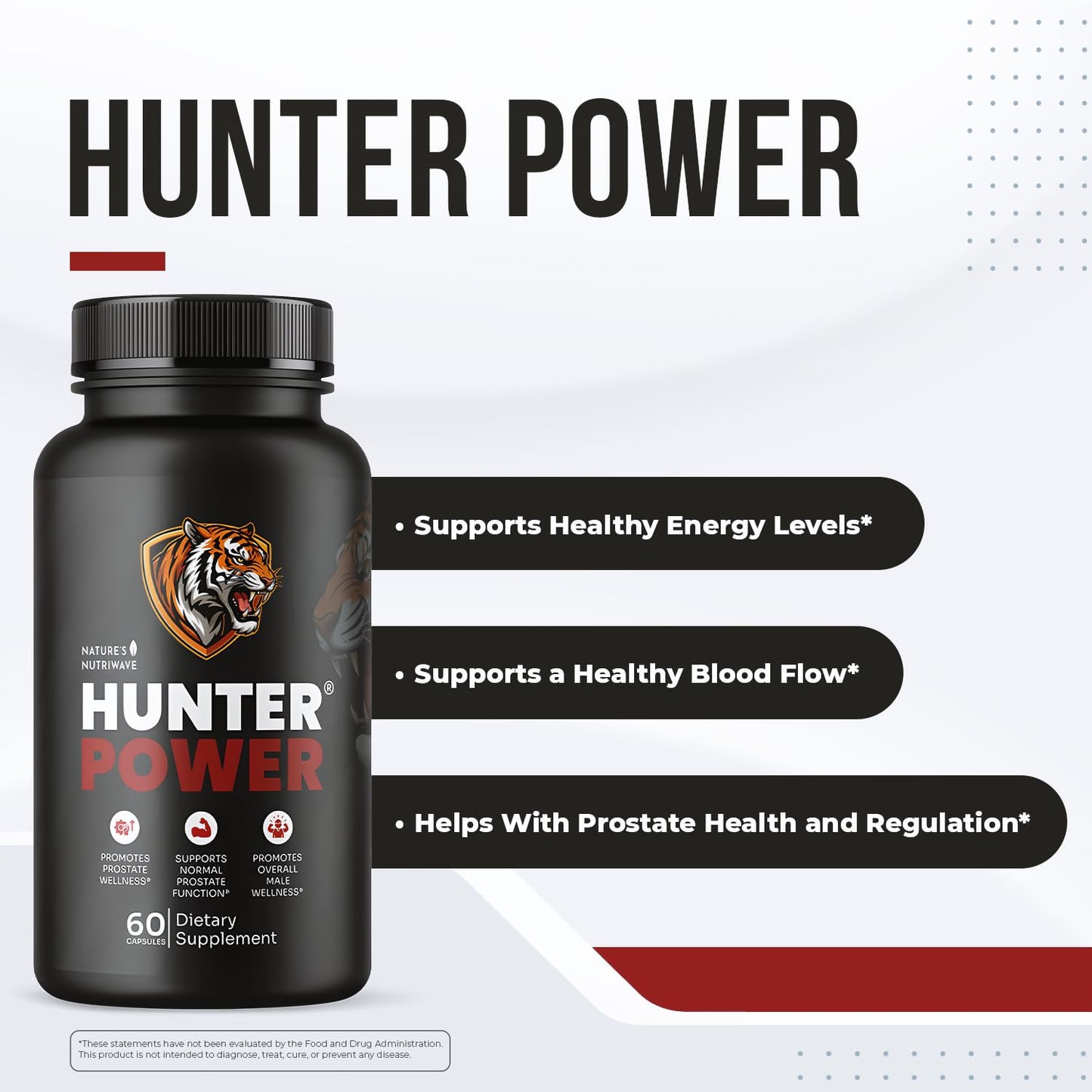 HunterPower – Hunter Power Daily Botanical Supplement with Saw Palmetto, Tongkat Ali, Nettle, Wild Yam & Horny Goat Weed – Non-GMO, Stimulant-Free Formula, Made in USA – 60 Capsules, 1 Month Supply Nature’s NutriWaveBuy Supplements Australia