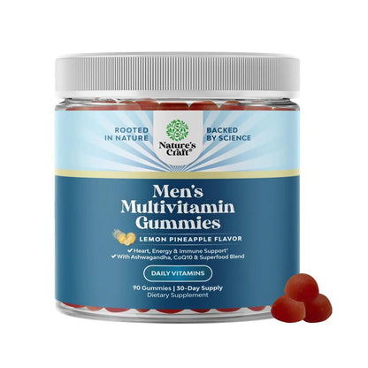 Natures Craft Men's Multivitamin Gummies with Superfood Complex - Daily Multivitamin for Men Gummies with CoQ10 and Ashwagandha Natures Craft
