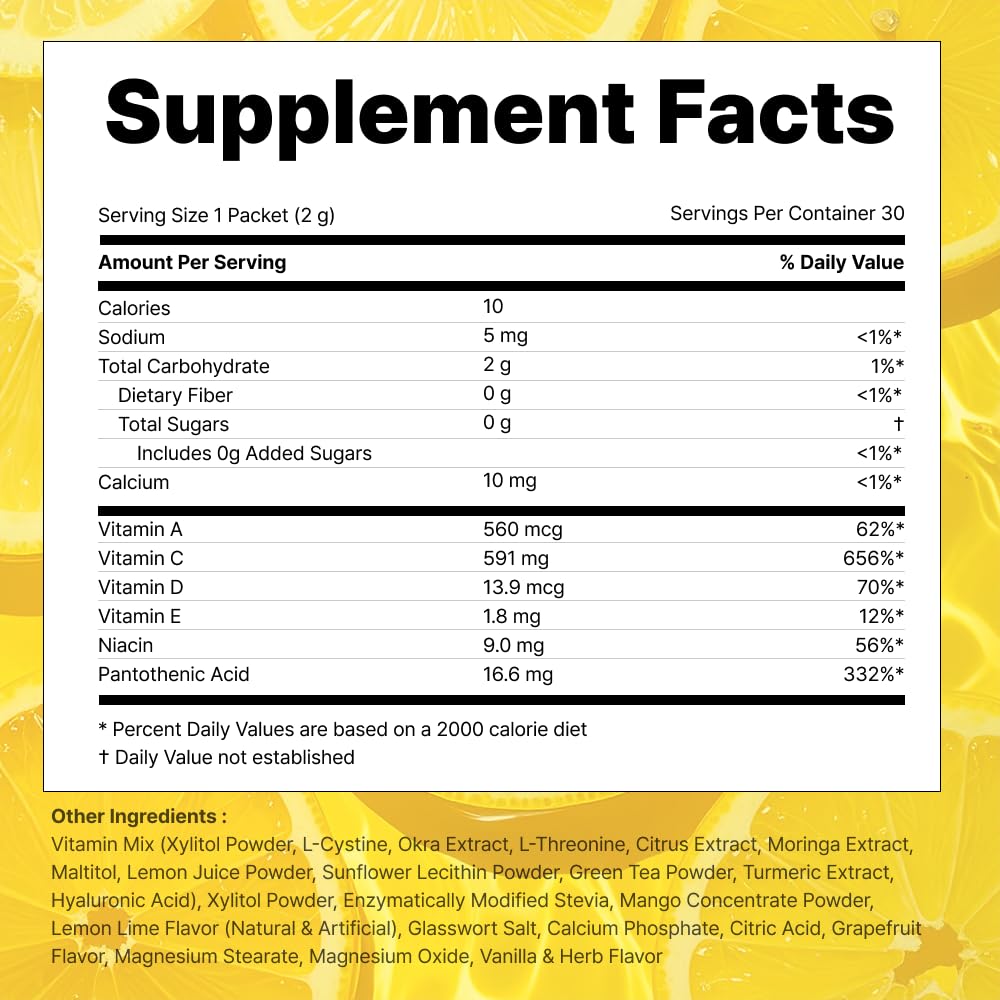 VITALBEAUTIE Super Retinol - Ingestible Liposomal Retinol & Vitamin C 1000mg Powder - Vegan K-Beauty Skin Supplement for Radiant Glass Skin & Tone, Dark Spot Care, 30 Packets VITALBEAUTIEBuy Supplements Australia