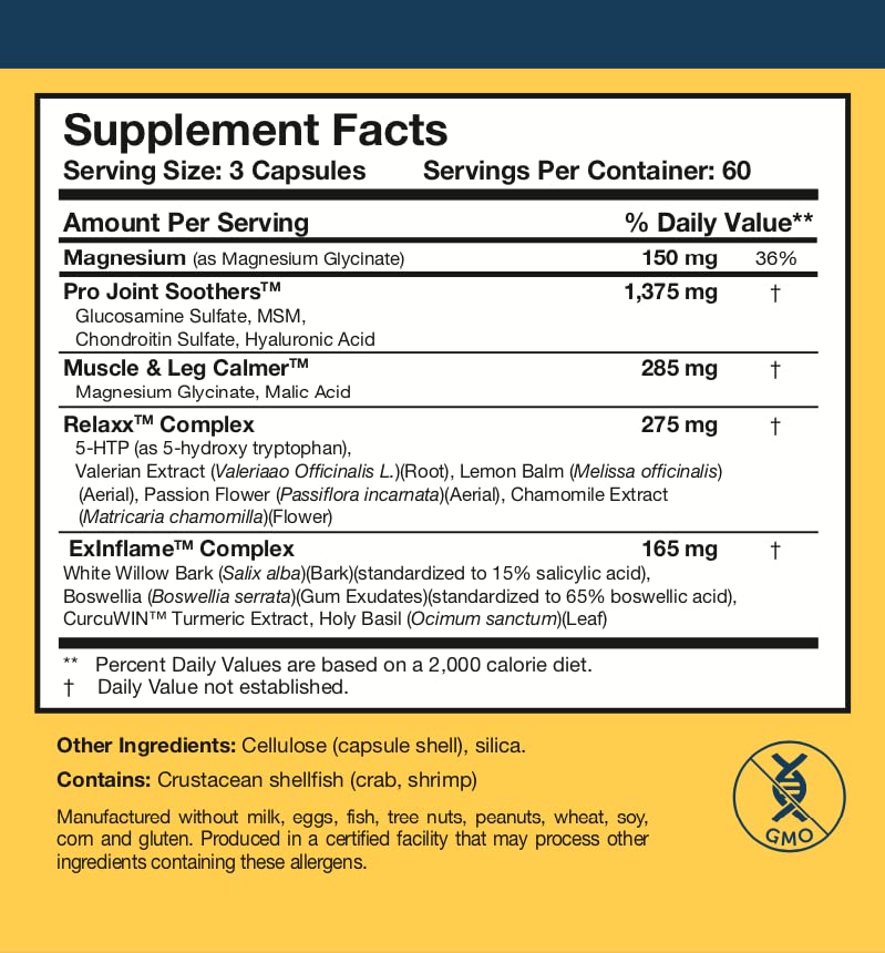 Researched Nutritionals Soothe & Relaxx - Soft Tissue, Muscle + Support Supplement - A Gentle Health Supplement for Calming Relief - Soothe Your Body + Mind (180 Capsules) Researched NutritionalsBuy Supplements Australia