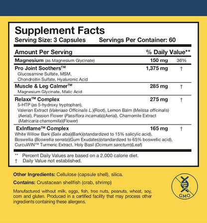 Researched Nutritionals Soothe & Relaxx - Soft Tissue, Muscle + Support Supplement - A Gentle Health Supplement for Calming Relief - Soothe Your Body + Mind (180 Capsules) Researched NutritionalsBuy Supplements Australia