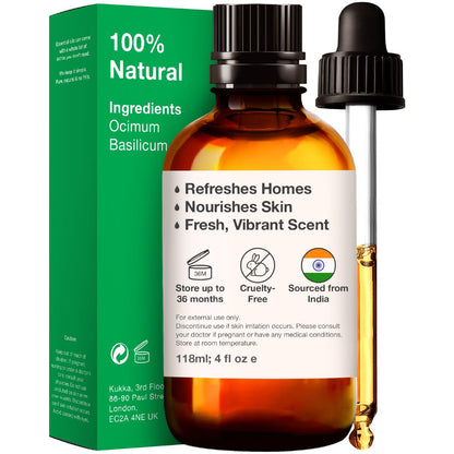 Kukka Basil Essential Oil for Diffusers - Basil Essential Oil for Skin - Basil Oil for Aromatherapy, Skin, Fragrance KUKKA essential oilsBuy Supplements Australia
