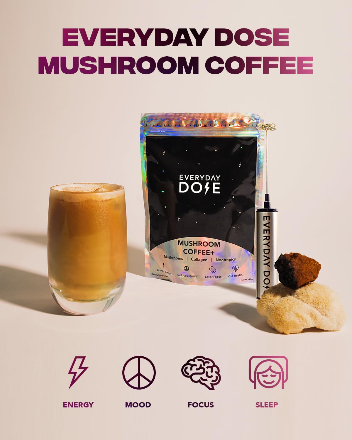 The Mushroom Latte by Everyday Dose | Premium Coffee Extract with Grass-Fed Collagen Everyday DoseBuy Supplements Australia