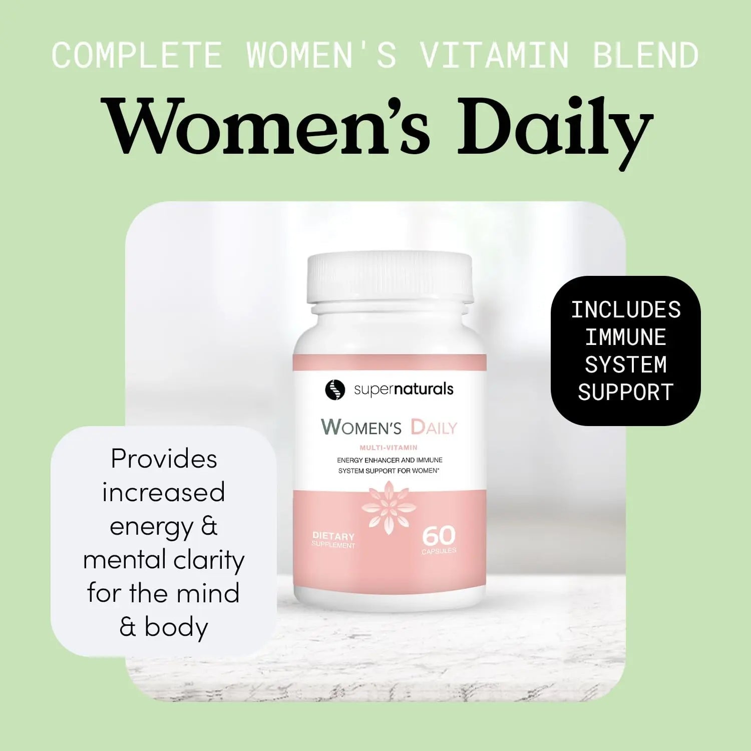 Super Naturals Health, Multivitamin for Women, Immune Defense Supplement Multivitamin Capsules, Vegan Supplements for Women - 60 Capsules JLM NUTRITIONALSBuy Supplements Australia