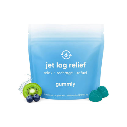 Jet Lag Remedy for Travel Gummies • No Jet Lag Pills Alternative • Travel Essentials • Support Adjustment to Time Zones and Circadian Rhythm • Delicious Tropical Berry Flavor • 20 Gummies 3-5 Trips GummlyBuy Supplements Australia