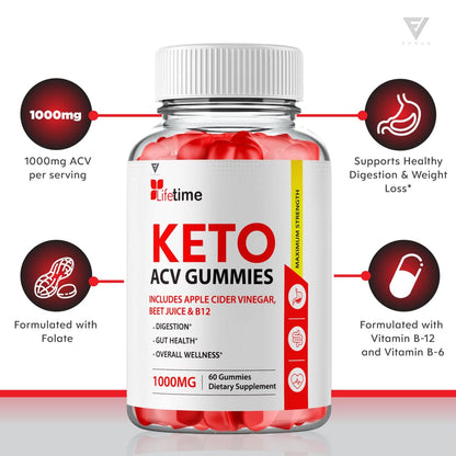 (3 Pack) Lifetime Keto Plus ACV Gummies Advanced Weight Loss AVC, Life Time Keto ACV FyvusBuy Supplements Australia