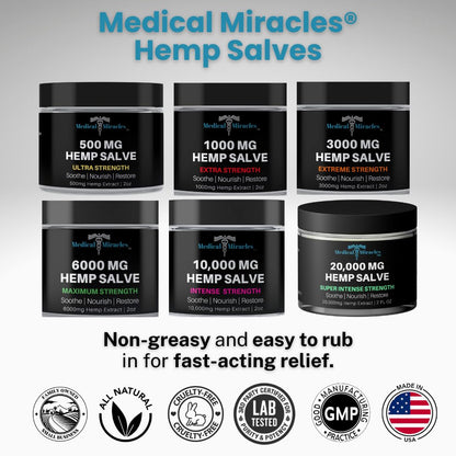 Medical Miracles Hemp 500 Mg Ultra Strength Healing Salve Ideal for Hips, Joints, Neck, Back, Elbows, Fingers, Hands, and Knees Medical MiraclesBuy Supplements Australia