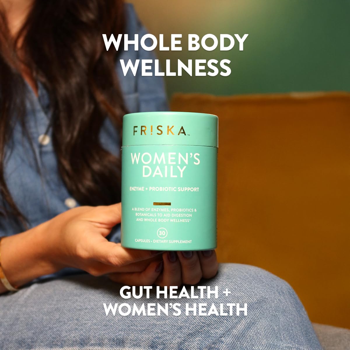FRISKA Women’s Daily Digestive Enzyme and Probiotics Supplement, Advanced Natural Support for Female Digestive Health, Fights Bloating, Eases Digestion