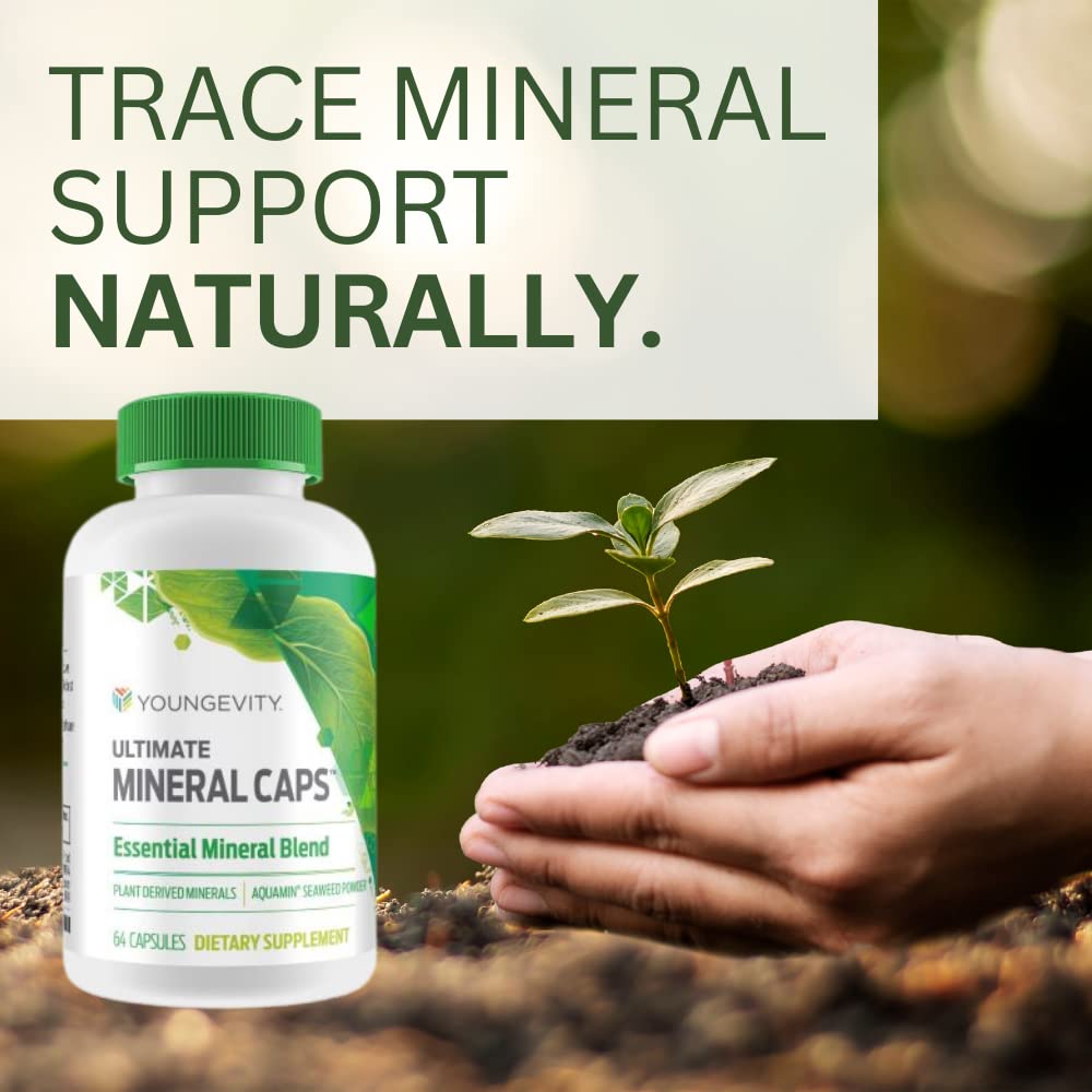 Youngevity Ultimate Mineral Caps™ - 70+ Essential Full Spectrum Trace Minerals - Nutrient-Dense, Derived from Humic & Aquamin Seaweed (64 Capsule) YoungevityBuy Supplements Australia
