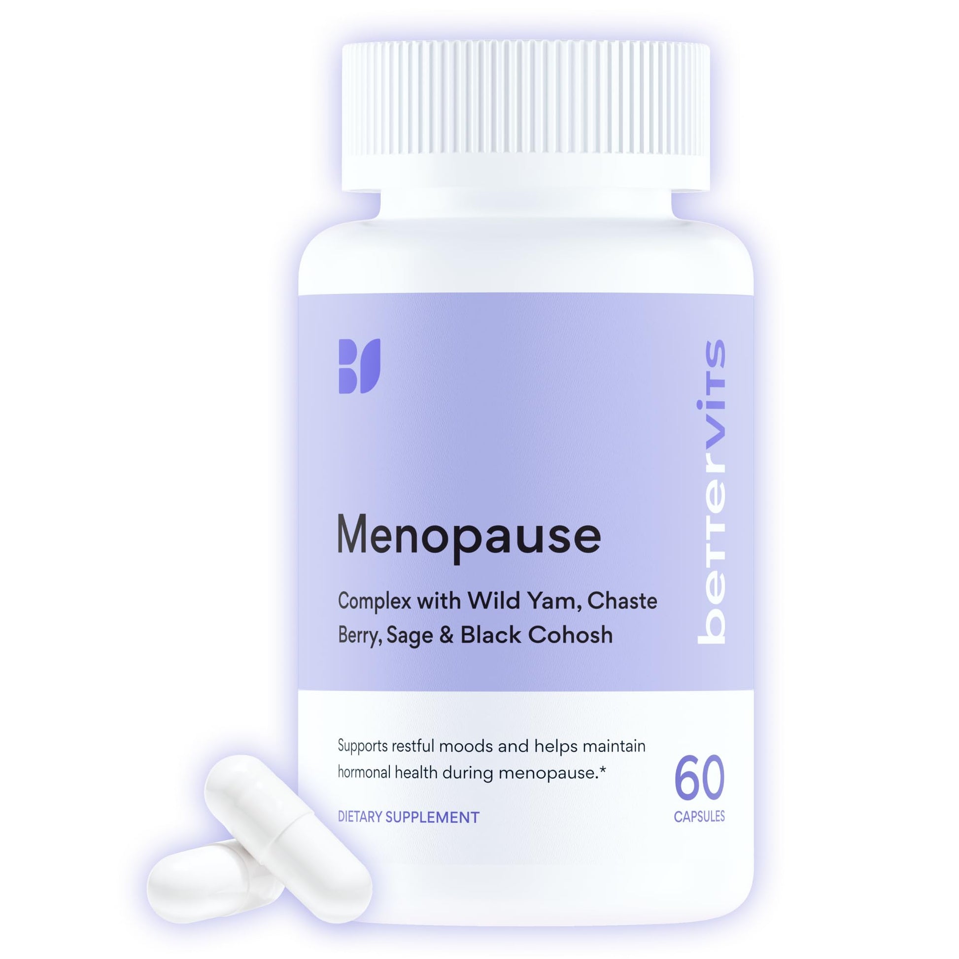 Bettervits Menopause Supplements for Women with Ashwagandha and Zinc | Hormone Balance Support with Vitamins D3 B6 B12 for Hot Flashes | Perimenopause Supplements for Monthly Wellness - 60 Capsules BettervitsBuy Supplements Australia