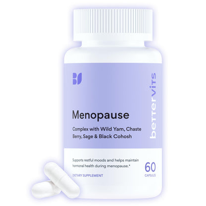 Bettervits Menopause Supplements for Women with Ashwagandha and Zinc | Hormone Balance Support with Vitamins D3 B6 B12 for Hot Flashes | Perimenopause Supplements for Monthly Wellness - 60 Capsules BettervitsBuy Supplements Australia