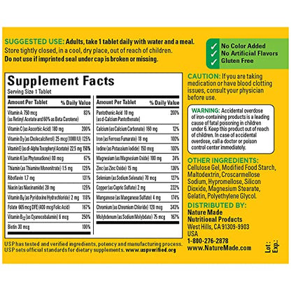 Nature Made Multivitamin Tablets with Iron, Multivitamin for Women and Men Nature MadeBuy Supplements Australia