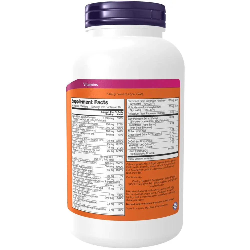 NOW Foods AdamTM Men's Multiple Vitamin -Softgels,180 Count (Pack of 1) NOW FoodsBuy Supplements Australia