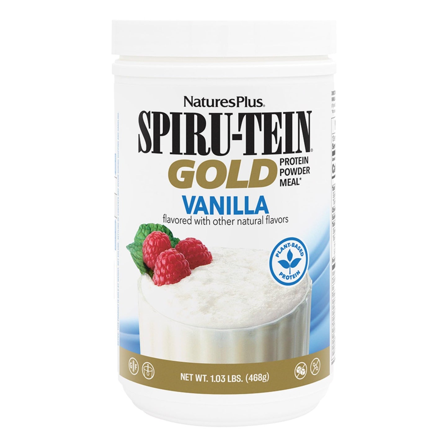 NaturesPlus SPIRU-TEIN GOLD, Vanilla - 1.03 lb - Plant-Based Protein Powder - Vitamins & Minerals for Energy - Vegetarian, Gluten Free - 13 Servings NaturesPlusBuy Supplements Australia