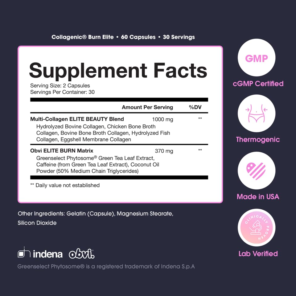 Obvi Burn Elite, Collagenic Thermogenic for Weight Loss, Boost Energy and Focus ObviBuy Supplements Australia