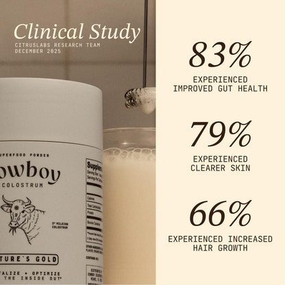 Cowboy - The Exclusive 1st Milking, Whole, Grass Fed Colostrum Supplement for Full Body Health - Bovine Colostrum Powder Packed w/Bioactive Nutrients - Sugar Free (Unflavored, 40 Servings) COWBOY COLOSTRUMBuy Supplements Australia