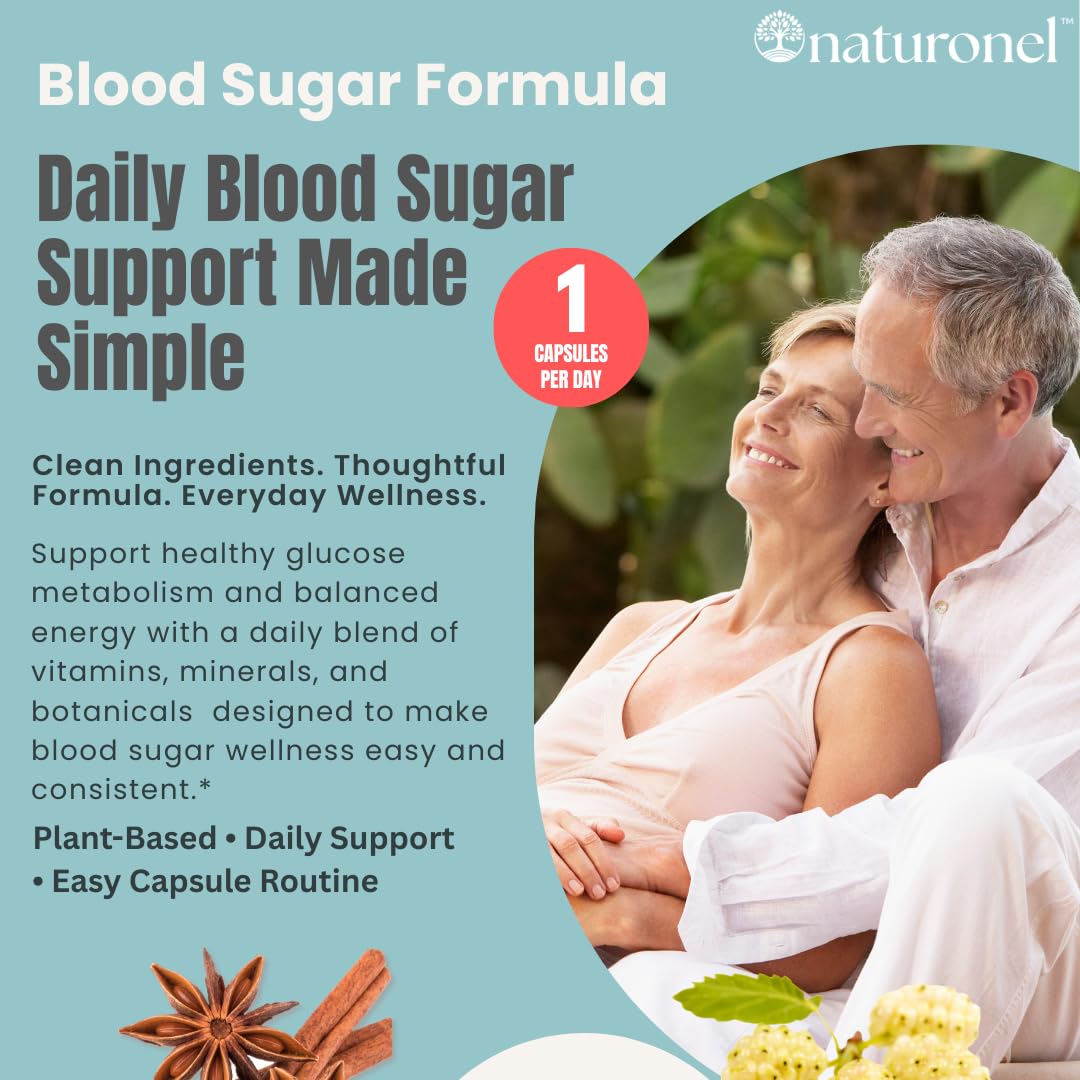Naturonel Blood Sugar Formula – Metabolic Support with Cinnamon, Banaba, Bitter Melon, Guggul, Licorice, Gymnema, Juniper, Alpha Lipoic Acid & Chromium | Made in USA, GMP Certified NaturonelBuy Supplements Australia