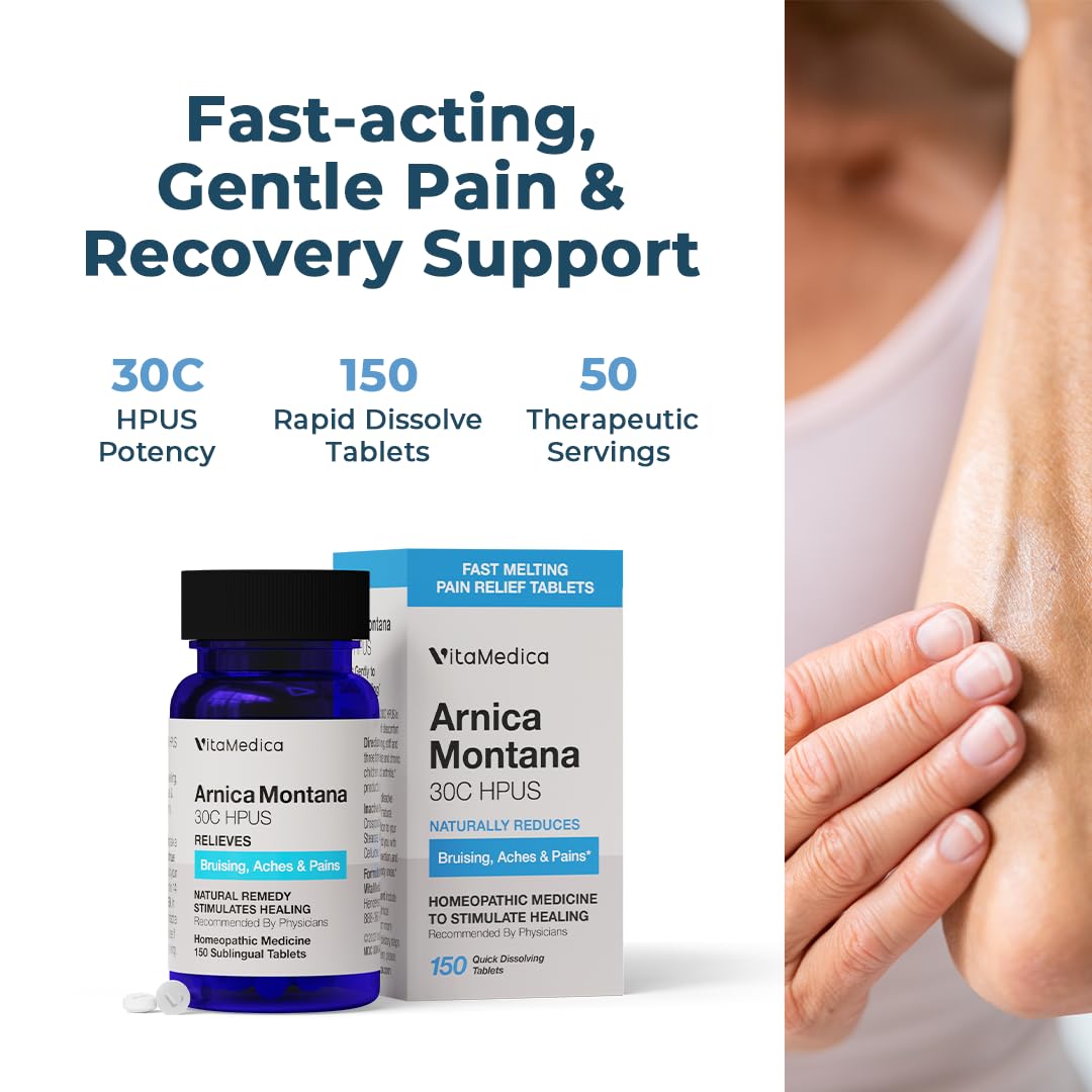 VitaMedica Arnica Montana 30C Rapid Dissolve Tablets for Natural Pain, Bruising, and Swelling Support VitaMedicaBuy Supplements Australia