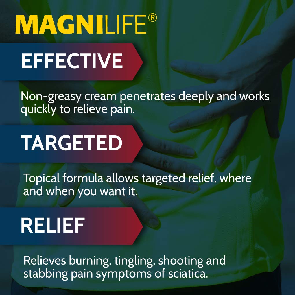 MagniLife Leg & Back Pain Relief Cream (4 oz), Topical Support for Leg Pain & Lower Back Discomfort, Fast Absorbing, No Residue, Mild Scent, Massage-in Formula MagniLifeBuy Supplements Australia
