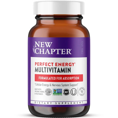 New Chapter Energy Supplement - Perfect Energy Multivitamin for Balanced Energy + Stress Support with B Vitamins + Vitamin D3 New Chapter