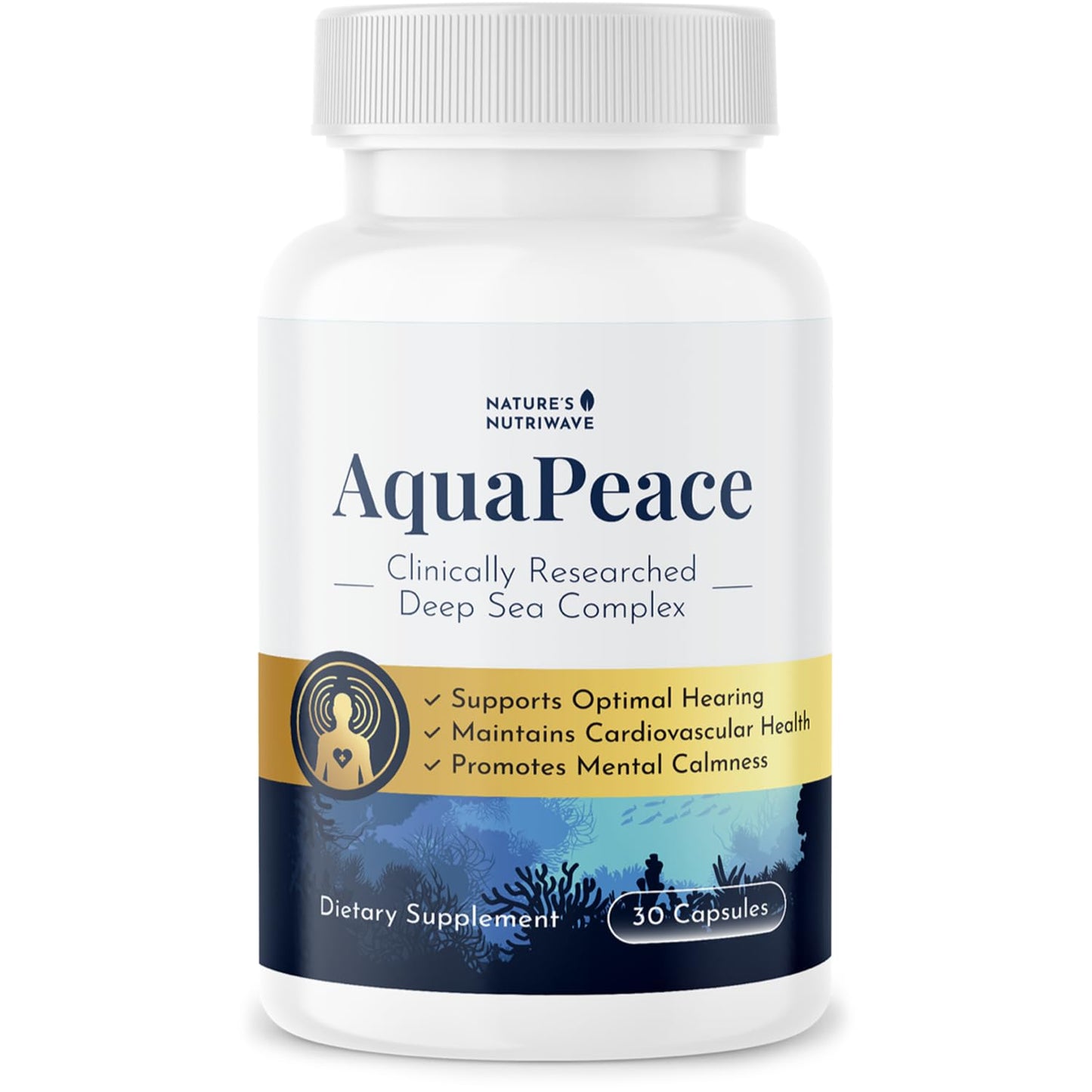 Nature’s NutriWave AquaPeace – Aqua Peace Caps Daily Marine-Based Supplement with Seaweed & Algae Extracts – Clean, Stimulant-Free Formula – Non-GMO, Made in USA - 30 Capsules, 1 Month Supply Nature’s NutriWaveBuy Supplements Australia