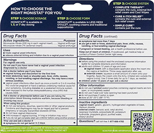 Monistat 3 Day Triple Action Combo Pack, Odorless, White MonistatBuy Supplements Australia