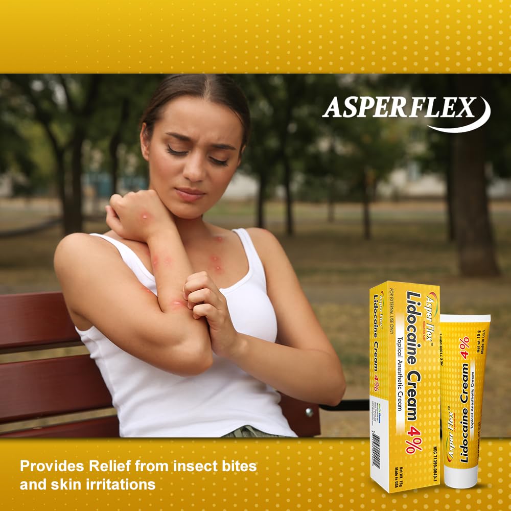 ASPERFLEX™ Lidocaine Pain Relief Cream 4% - Fast-Acting Numbing Cream for Muscle & Joint Pain, Arthritis, Backache, and More - 15G ASPERFLEXBuy Supplements Australia