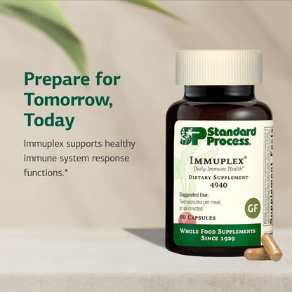 Standard Process Inc. Immuplex - Daily Immune Support Supplement with Folate, Iron, Vitamin C & Vitamin A - Mineral Supplement with Antioxidant Ingredients - 90 Capsules Standard Process Inc.Buy Supplements Australia