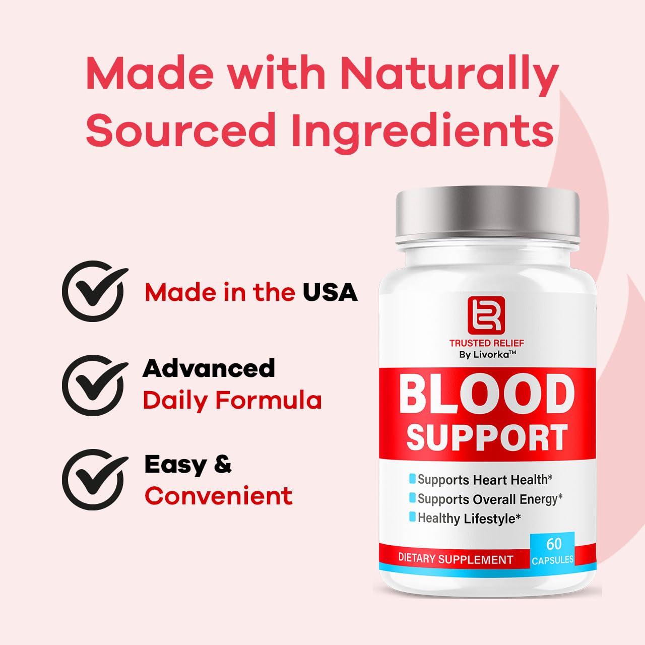 Trusted Relief Blood Support Capsules - Official TrustedRelief Blood Support Vitamin Pills, Natural Trusted Relief Advanced Premium Formula Wellness & Overal Health, 60 Capsules for 1 Month LIVORKABuy Supplements Australia