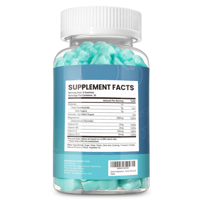 Esverco Magnesium Glycinate Gummies 500mg Sleep for Men & Women Vitamin C, Vegan Promotes Relaxation Muscle, Chewable Magnesium, No Melatonin, Non GMO, Natural Blueberry Flavor, 60 Count esvercoBuy Supplements Australia