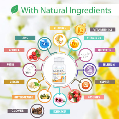Quercetin 1,000mg, Vitamin C 1,000mg, Zinc 50mg, Vitamin D3 5,000iu, Selenium, Copper, Acerola, Ginger, Rutin, Bitter Orange, Rose Hips, Echinacea, Immune C Plus, 14 in 1 Immune C Plus (90 Count) KAPPA NUTRITIONBuy Supplements Australia