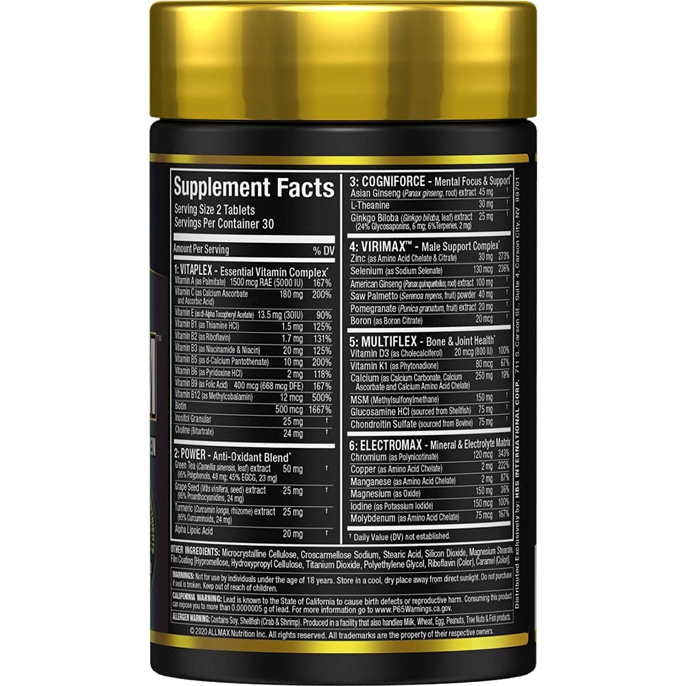 ALLMAX Nutrition Premium Vitaform, Performance Vitamin for Men, 60 Tablets ALLMAXBuy Supplements Australia
