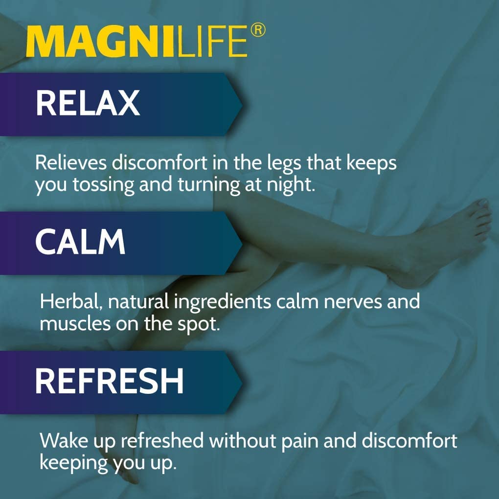 MagniLife Relaxing Leg Cream PM, 4 Oz, Homeopathic Nighttime Pain Reliever & Sleep Aid with Lavender & Magnesium, Non-Greasy Deep Penetrating Cream for Restless Legs & Discomfort MagniLifeBuy Supplements Australia
