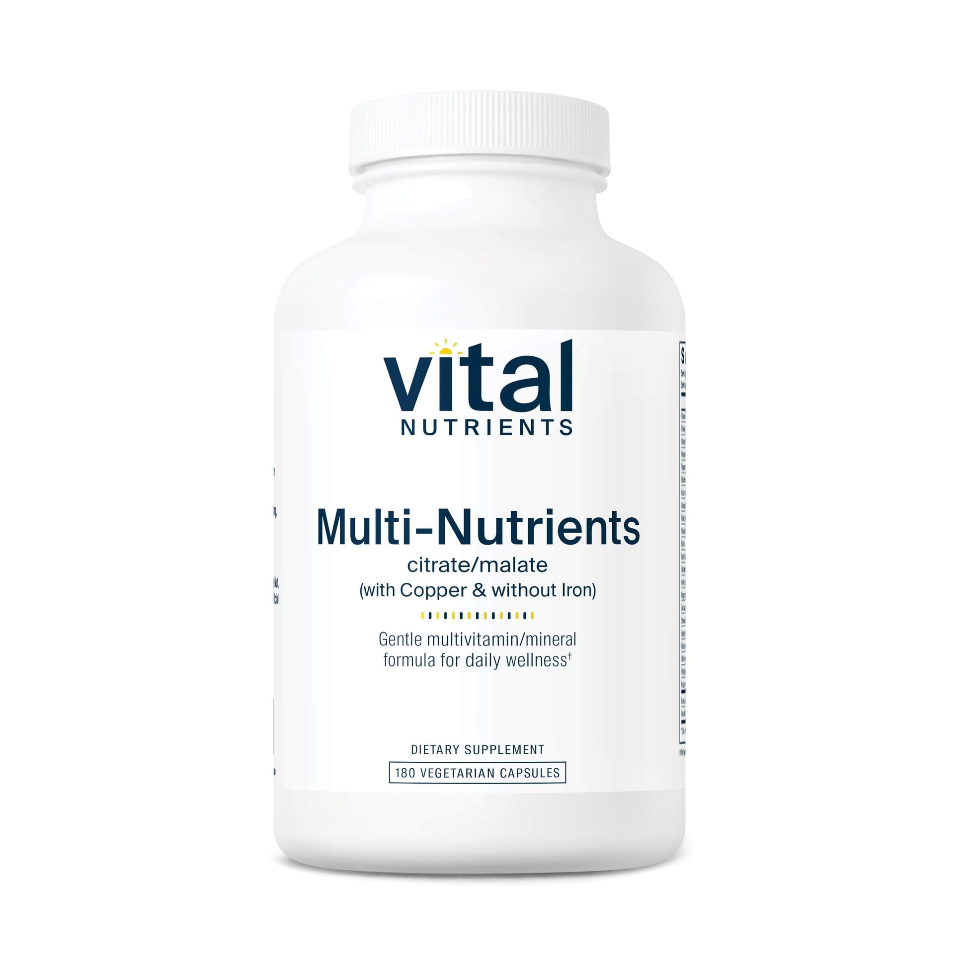 Vital Nutrients - Multi-Nutrients 2 - Citrate/Malate Formula (with Copper and Without Iron) - Multi-Vitamin/Mineral, Potent Antioxidants, Gentle Bioavailable Form - 180 Vegetarian Capsules per Bottle Vital NutrientsBuy Supplements Australia