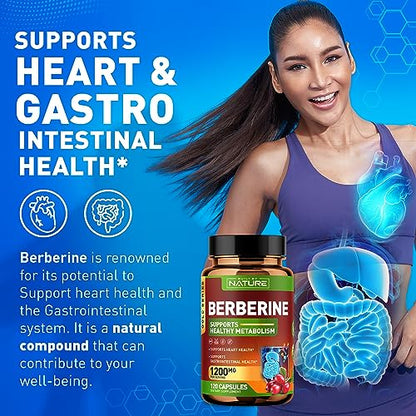 Berberine 1200mg - 100% Pure Berberine HCl Supplement, High Strength Berberine Built by NatureBuy Supplements Australia