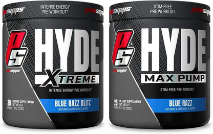 PROSUPPS Hyde Xtreme Blue Razz and Hyde Max Pump Blue Raspberry Bundle