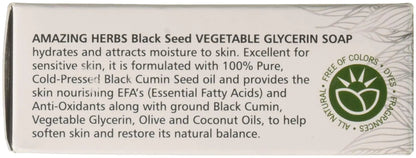 Amazing Herbs Black Seed Vegetable Glycerin Soap, 4.25 Ounce Amazing HerbsBuy Supplements Australia