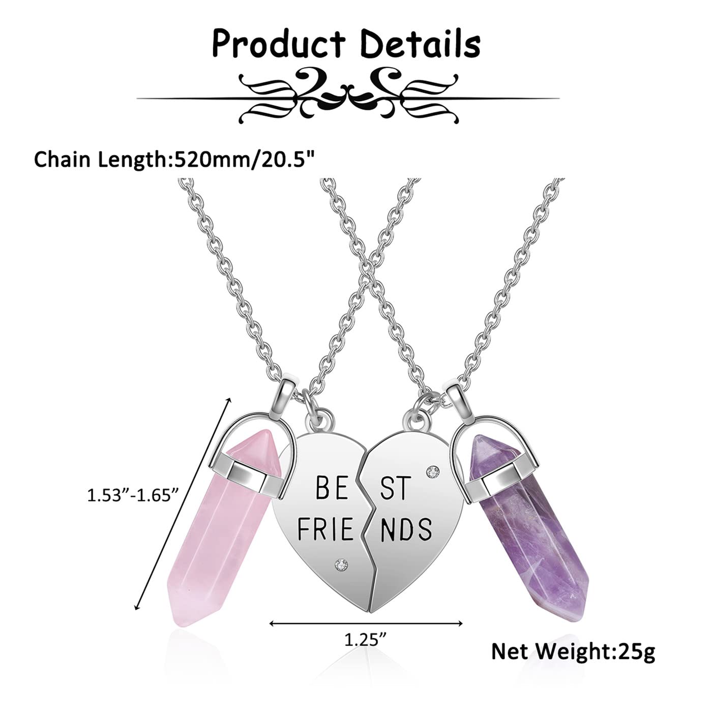 PESOENTH Best Friend Necklace for 2 Girls Gifts- BFF Friendship Necklaces Women Matching PESOENTHBuy Supplements Australia