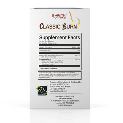 shrink Classic Burn - Pure Green Coffee Bean Extract and Raspberry Ketones with 45% shrinkBuy Supplements Australia