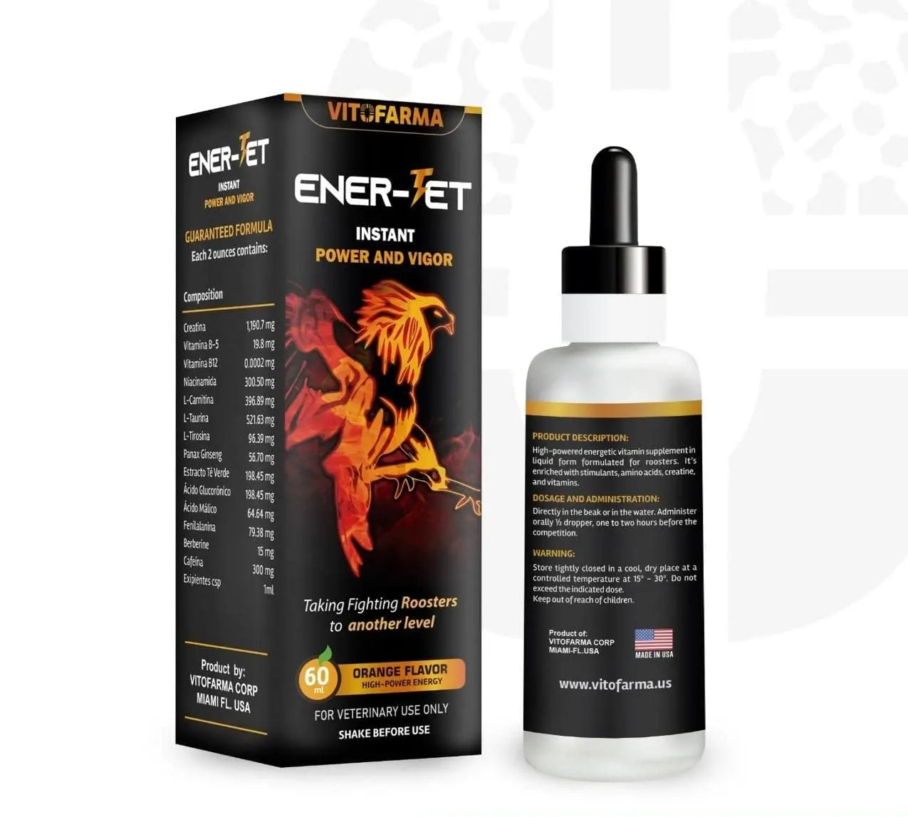 VITOFARMA Ener-Jet Energy Booster for Rooster Natural Multivitamin - Liquid 60 ml VITOFARMABuy Supplements Australia