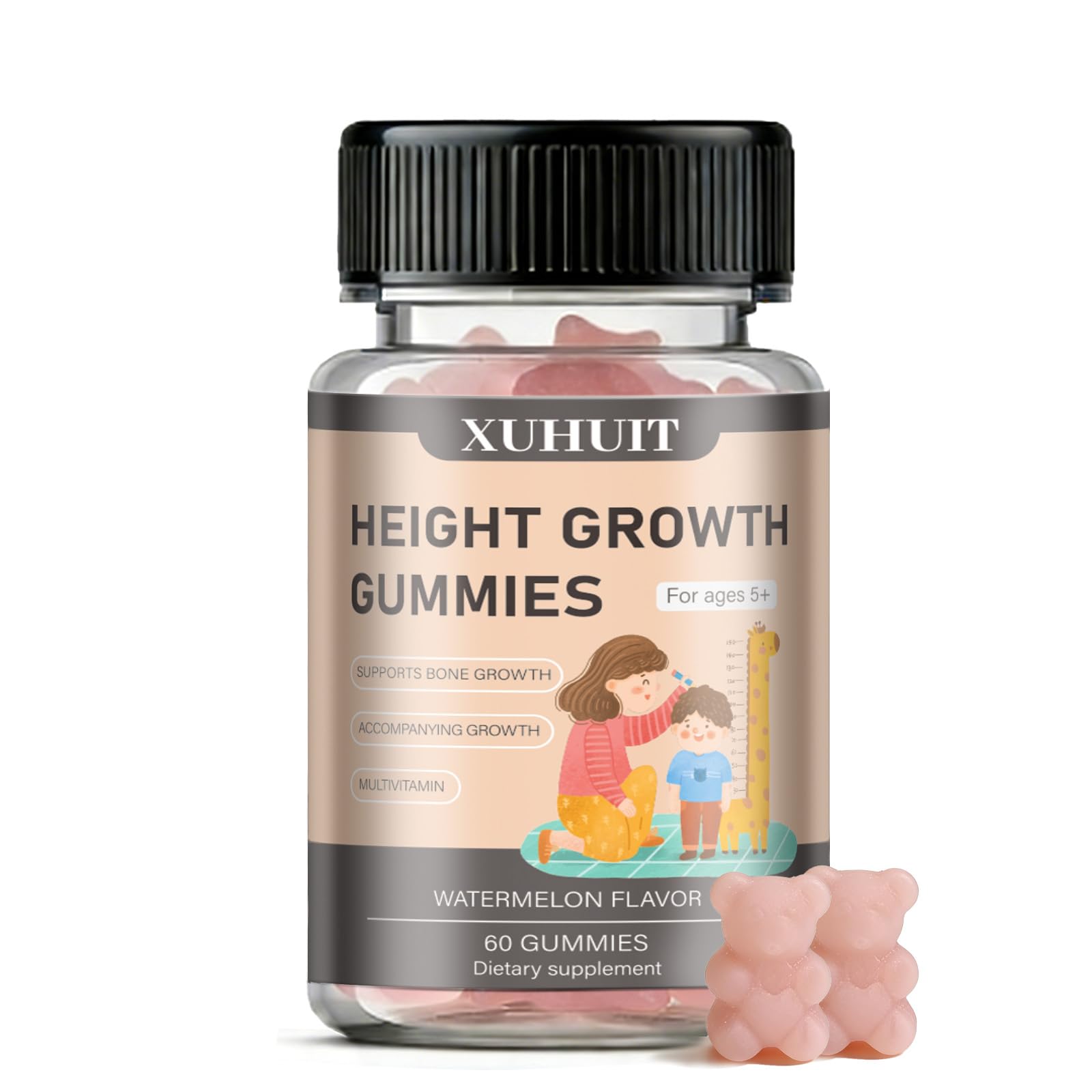ZYGCDZ Growth Gummies for Kids & Teens - Natural Height Support with Vitamin D3, K2, Calcium & Ashwagandha - Bone Strength Supplement for Picky Eaters Ages 5+ (Watermelon Flavor) (1) ZYGCDZBuy Supplements Australia