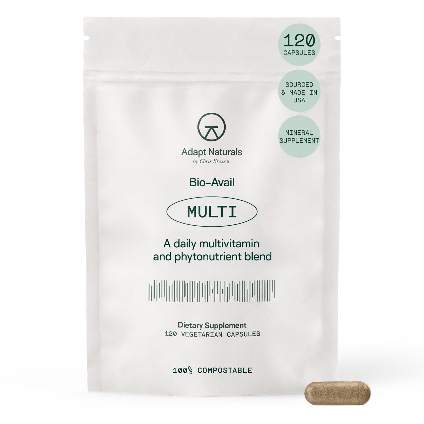 Adapt Naturals Multivitamin for Women & Men, Bioavailable Easy-to-Absorb Multivitamin Daily Supplement with Biotin, Niacin, Vitamin A, B, C, D, E, K1, Zinc, Magnesium - Immune Support - 30 Day Supply ADAPT NATURALS BY CHRIS KRESSERBuy Supplements Australia