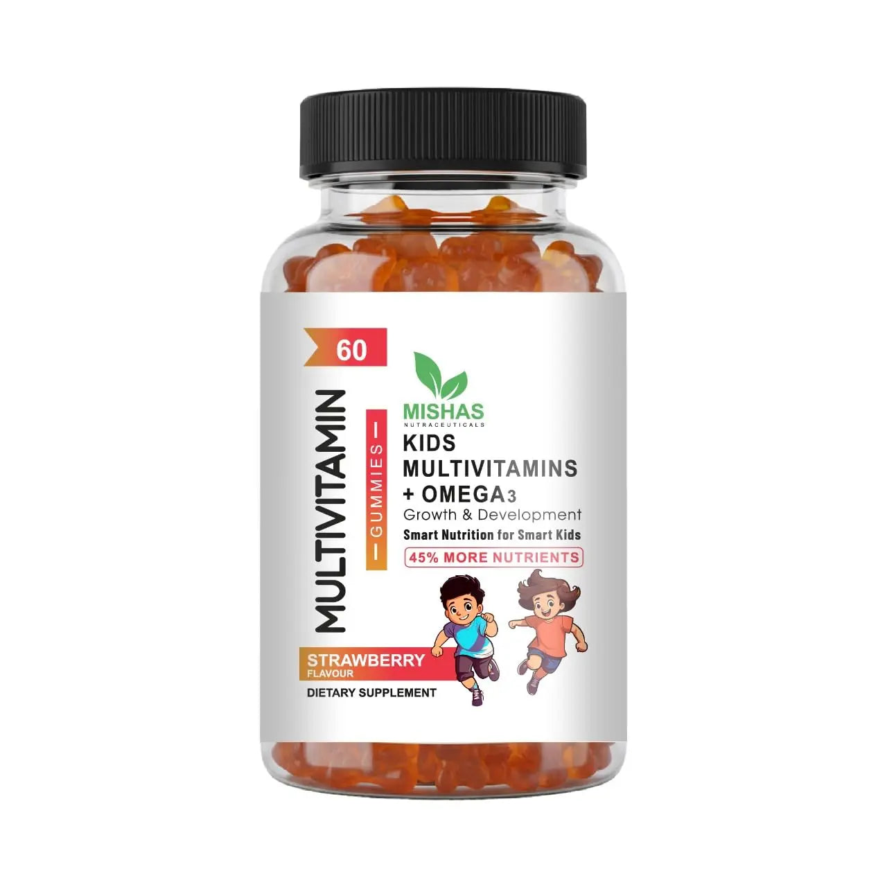 Mishas Nutraceuticals Kids Multivitamin Gummies with Omega 3 Fish Oil (EPA/DHA), Vitamin D3, C, B12, B6, Vitamin A, K & Zinc Immune Support MishasBuy Supplements Australia