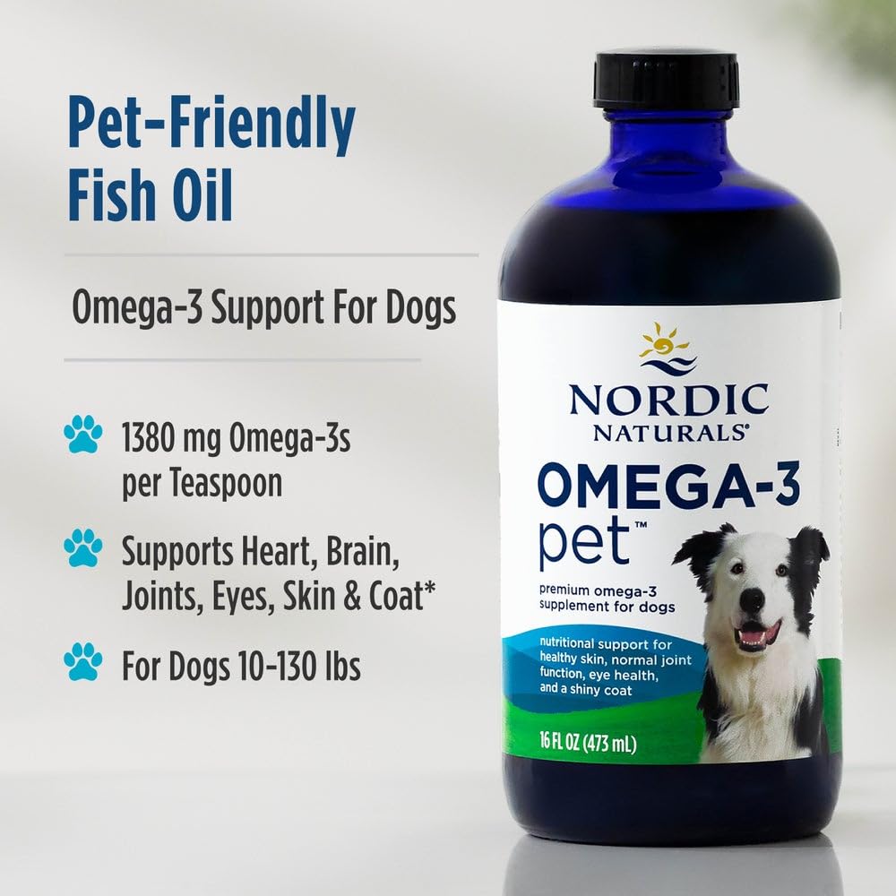 Nordic Naturals Omega-3 Pet, Unflavored - 16 oz - 1380 mg Omega-3 Per Teaspoon - Fish Oil for Large to Very Large Dogs with EPA & DHA - Promotes Heart, Skin, Coat, & Immune Health Nordic NaturalsBuy Supplements Australia